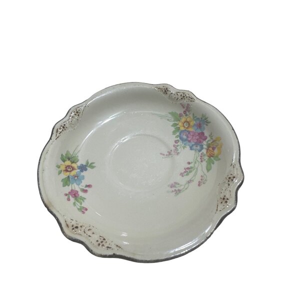 Vintage Homer Laughlin Virginia Rose Saucers Set of 4 - AS IS Crafters Lot - Picture 4 of 4